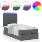 Preview: Ottoman-Bett mit Matratze Dunkelgrau 90x200 cm Stoff