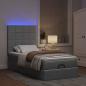 Preview: Ottomane Bett mit Matratze & LEDs Hellgrau 90x200 cm Stoff