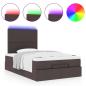 Preview: Ottoman-Bett mit Matratze Dunkelbraun 120x200 cm Stoff