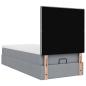 Preview: Ottoman-Bett mit Matratze Hellgrau 80x200 cm Stoff
