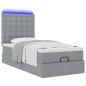 Preview: Ottoman-Bett mit Matratze Hellgrau 80x200 cm Stoff