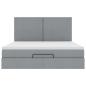 Preview: Ottoman-Bett mit Matratze Hellgrau 160x200 cm Stoff