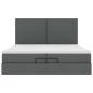Preview: Ottoman-Bett mit Matratzen Dunkelgrau 200x200 cm Stoff