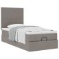 Preview: Ottoman-Bett mit Matratze Taupe 90x200 cm Stoff