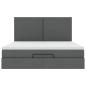 Preview: Ottoman-Bett mit Matratzen Dunkelgrau 200x200 cm Stoff