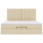 Preview: Ottoman-Bett mit Matratzen Creme 200x200 cm Stoff