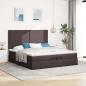 Preview: Ottoman-Bett mit Matratzen Dunkelbraun 200x200 cm Stoff