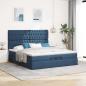 Preview: Ottoman-Bett mit Matratzen Blau 200x200 cm Stoff