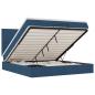 Preview: ARDEBO.de - Ottoman-Bett mit Matratze Blau 180x200 cm Stoff