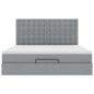 Preview: Ottoman-Bett mit Matratze Hellgrau 160x200 cm Stoff