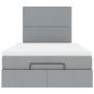 Preview: Ottoman-Bett mit Matratze Hellgrau 120x200 cm Stoff