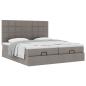 Preview: Ottoman-Bett mit Matratzen Taupe 200x200 cm Stoff
