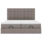 Preview: Ottoman-Bett mit Matratzen Taupe 200x200 cm Stoff