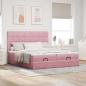 Preview: Ottoman-Bett mit Matratzen Rosa 200x200 cm Samt