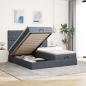 Preview: ARDEBO.de - Ottoman-Bett mit Matratzen Dunkelgrau 200x200 cm Samt