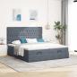Preview: Ottoman-Bett mit Matratzen Dunkelgrau 200x200 cm Samt