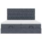 Preview: Ottoman-Bett mit Matratzen Dunkelgrau 200x200 cm Samt