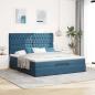 Preview: Ottoman-Bett mit Matratzen Dunkelblau 180x200 cm Samt