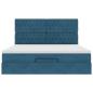 Preview: Ottoman-Bett mit Matratzen Dunkelblau 180x200 cm Samt