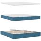 Preview: Ottoman-Bett mit Matratzen Dunkelblau 180x200 cm Samt