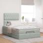 Preview: Ottoman-Bett mit Matratzen Hellgrau 120x200 cm Samt
