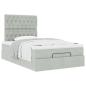 Preview: Ottoman-Bett mit Matratzen Hellgrau 120x200 cm Samt