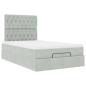 Preview: Ottoman-Bett mit Matratzen Hellgrau 120x200 cm Samt