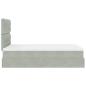 Preview: Ottoman-Bett mit Matratzen Hellgrau 120x200 cm Samt