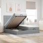 Preview: ARDEBO.de - Ottoman-Bett mit Matratzen Hellgrau 200x200 cm Stoff
