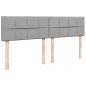 Preview: Ottoman-Bett mit Matratzen Hellgrau 200x200 cm Stoff