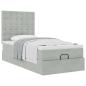 Preview: Ottoman-Bett mit Matratzen Hellgrau 80x200 cm Samt