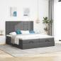 Preview: Ottoman-Bett mit Matratzen Dunkelgrau 160x200 cm Stoff