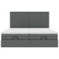 Preview: Ottoman-Bett mit Matratzen Dunkelgrau 160x200 cm Stoff