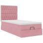 Preview: Ottoman-Bett mit Matratzen Rosa 100x200 cm Samt