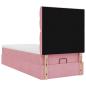 Preview: Ottoman-Bett mit Matratzen Rosa 100x200 cm Samt
