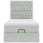 Preview: Ottoman-Bett mit Matratzen Hellgrau 90x200 cm Samt