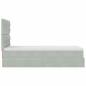 Preview: Ottoman-Bett mit Matratzen Hellgrau 90x200 cm Samt