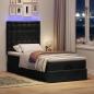 Preview: Ottoman-Bett mit Matratzen Schwarz 90x190 cm Samt