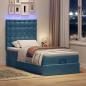 Preview: Ottoman-Bett mit Matratzen Dunkelblau 100x200 cm Samt