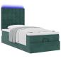 Preview: Ottoman-Bett mit Matratzen Dunkelgrün 90x200 cm Samt