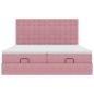 Preview: Ottoman-Bett mit Matratzen Rosa 200x200 cm Samt