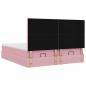 Preview: Ottoman-Bett mit Matratzen Rosa 200x200 cm Samt