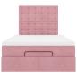 Preview: Ottoman-Bett mit Matratzen Rosa 120x190 cm Samt