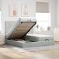 Preview: ARDEBO.de - Ottoman-Bett mit Matratzen Hellgrau 180x200 cm Samt