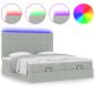 Preview: Ottoman-Bett mit Matratzen Hellgrau 180x200 cm Samt