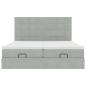 Preview: Ottoman-Bett mit Matratzen Hellgrau 180x200 cm Samt