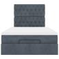 Preview: Ottoman-Bett mit Matratzen Dunkelgrau 120x200 cm Samt