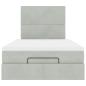 Preview: Ottoman-Bett mit Matratzen Hellgrau 120x200 cm Samt