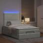 Preview: Ottoman-Bett mit Matratzen & LEDs Hellgrau 120x200 cm Samt