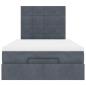 Preview: Ottoman-Bett mit Matratzen Dunkelgrau 120x190 cm Samt